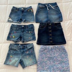 Girls Gap and Cat & Jack shorts skirts bundle lot